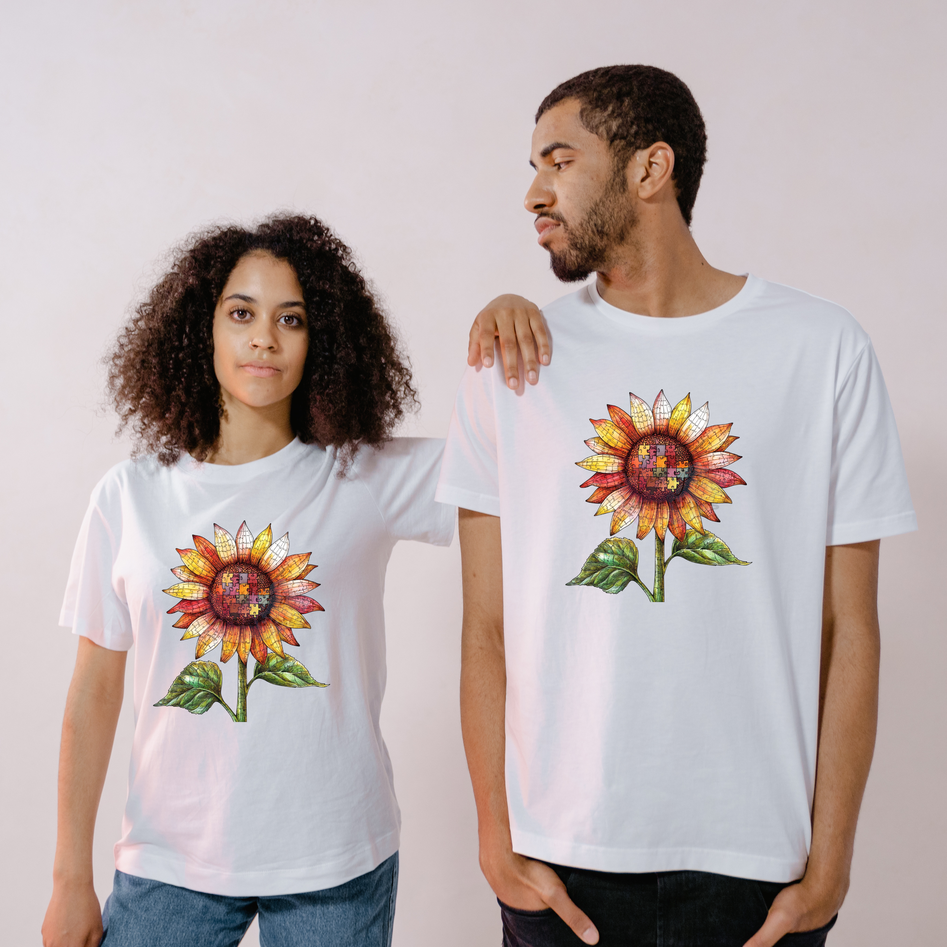 Sunflower Autism Awareness shirt WHITE Adults