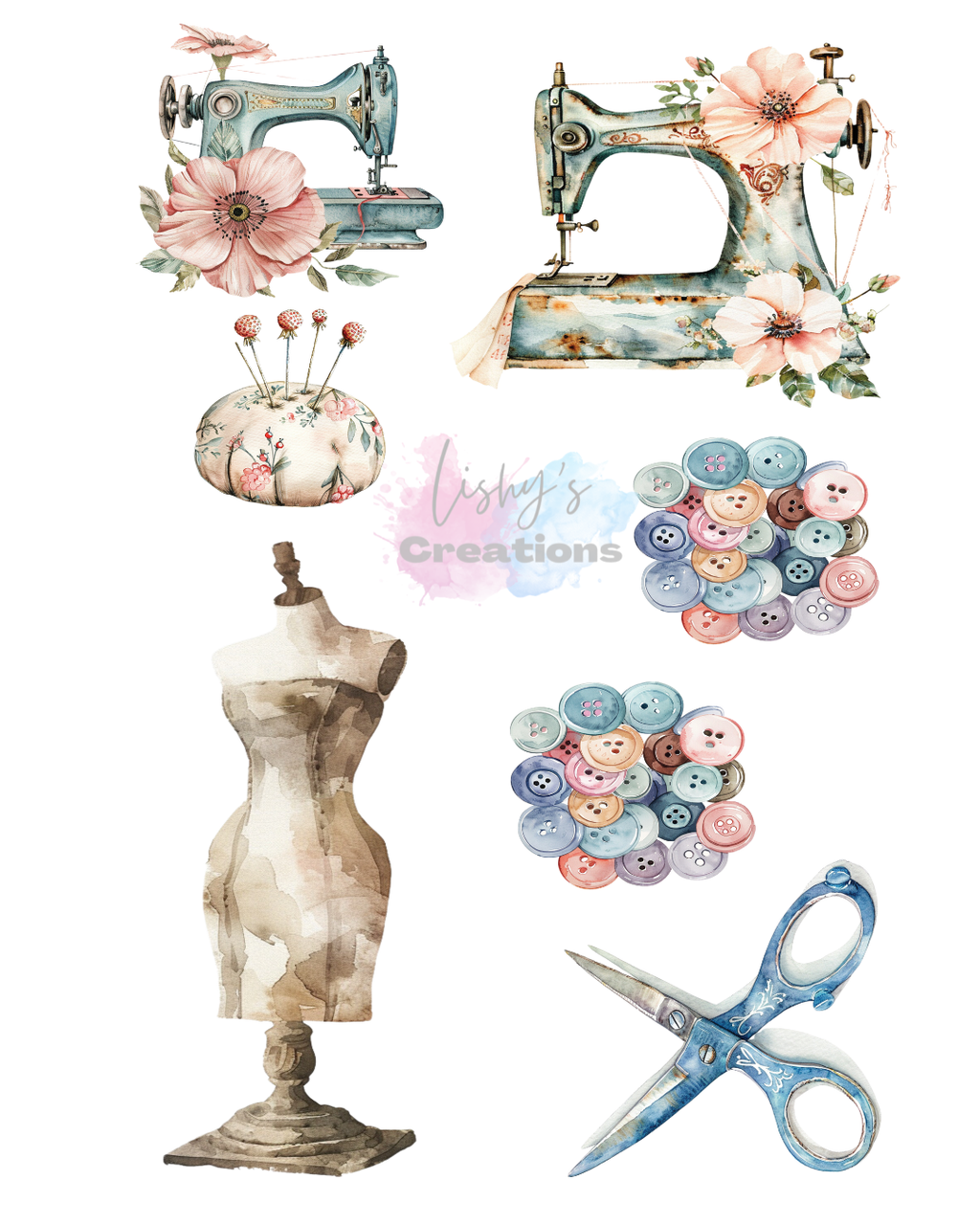 Mannequin Buttons and Sewing