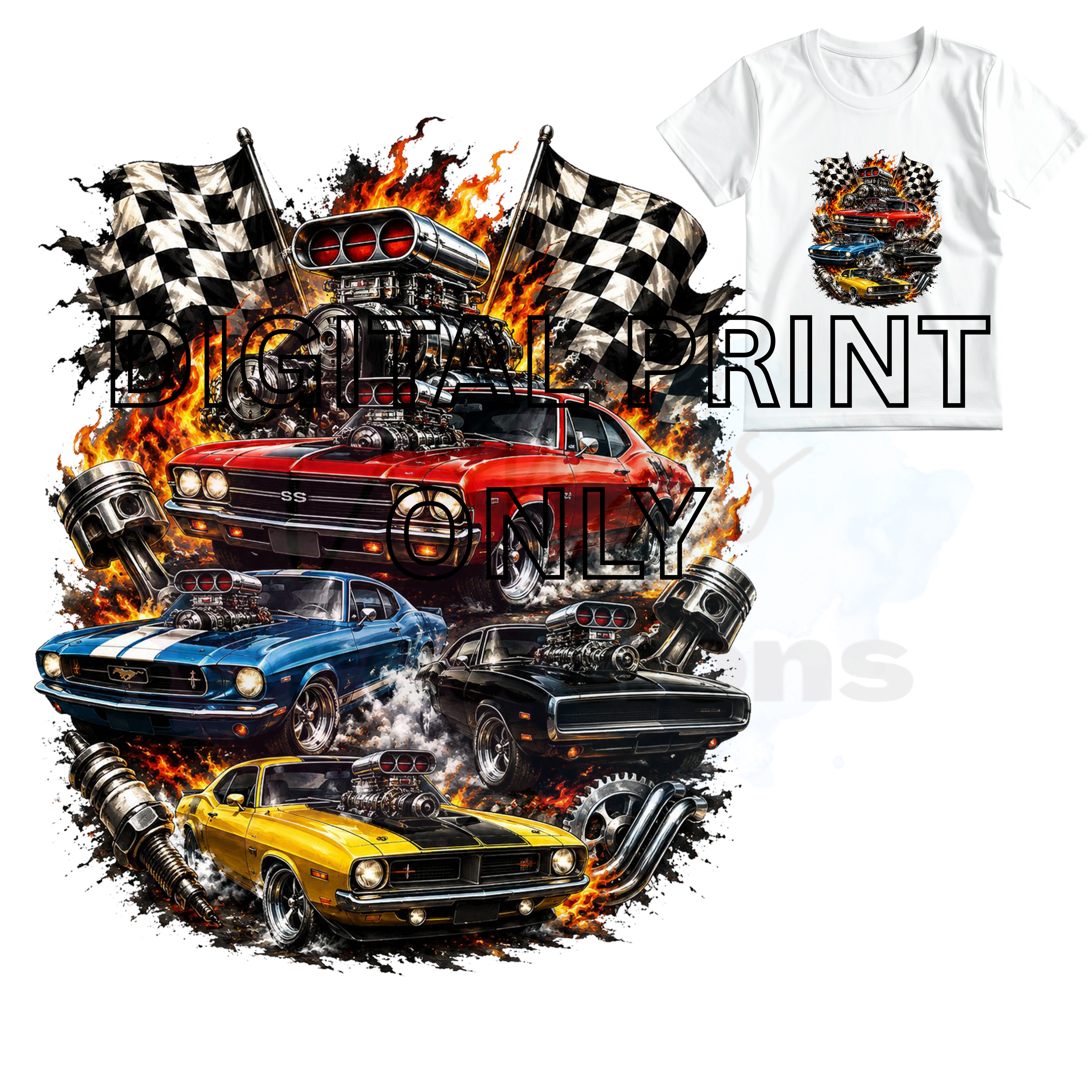 Cars with fire