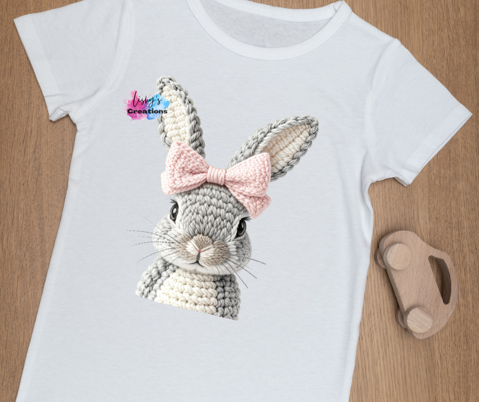 Easter shirts Girl bunny with Pink bow