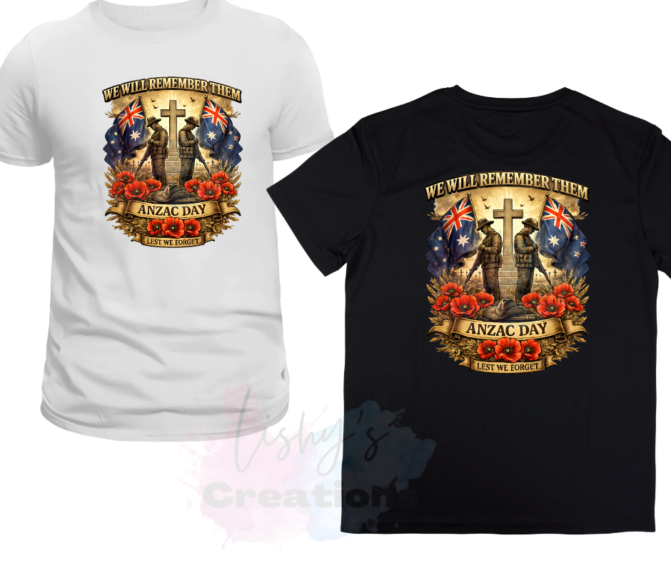 Anzac day shirts DESIGN 2 MENS